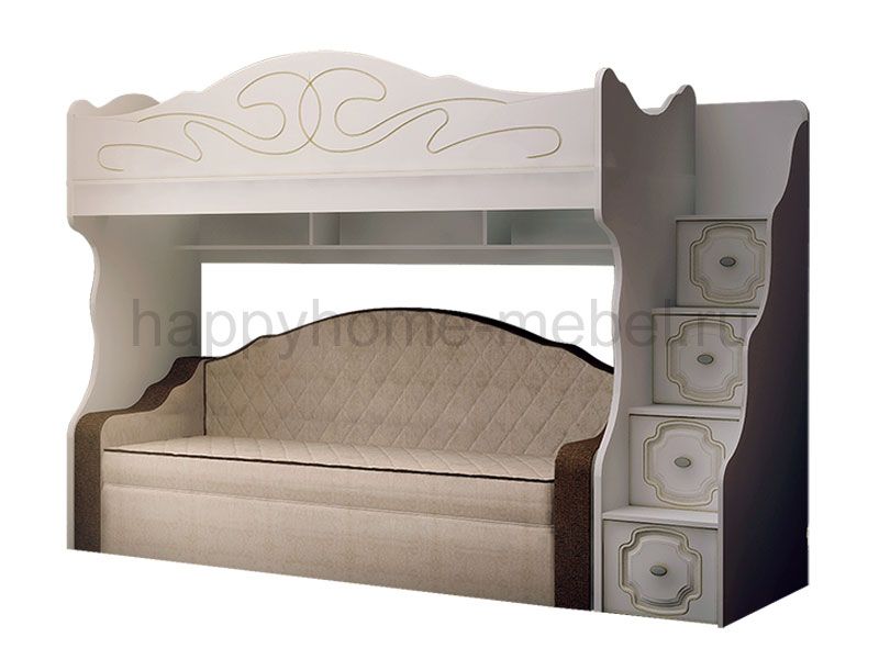 Двухъярусная кровать с диваном Happy kids Bravo M38