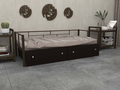 ОДНОСПАЛЬНАЯ МЕТАЛЛИЧЕСКАЯ КРОВАТЬ АРГА С ЯЩИКАМИ