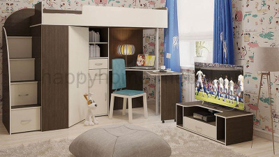 КРОВАТЬ-ЧЕРДАК BAMBINI 16 + ТУМБА 16.2