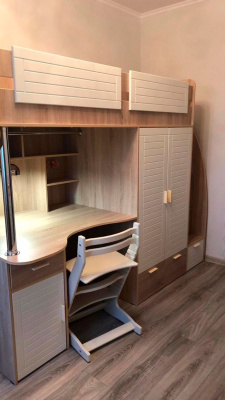 КРОВАТЬ - ЧЕРДАК С РАБОЧЕЙ ЗОНОЙ МОЯ КРОВАТЬ - 1 (С ПУФОМ)