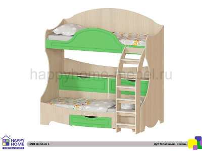 ДВУХЪЯРУСНАЯ КРОВАТЬ BAMBINI 5 МДФ