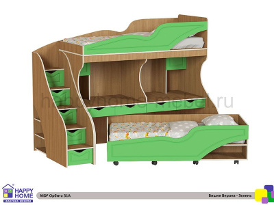 ДВУХЪЯРУСНАЯ КРОВАТЬ ОРБИТА 31A МДФ