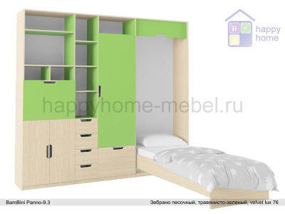 ШКАФ-СТЕЛЛАЖ BAMBINI PANNO 9.2 (С РАБОЧИМ МЕСТОМ И ОТКИДНОЙ КРОВАТЬЮ)