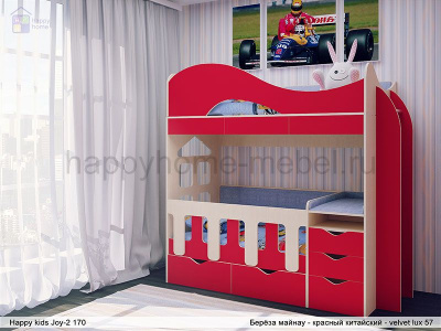 ДВУХЪЯРУСНАЯ КРОВАТЬ HAPPY KIDS JOY - 2 170Х80 СМ