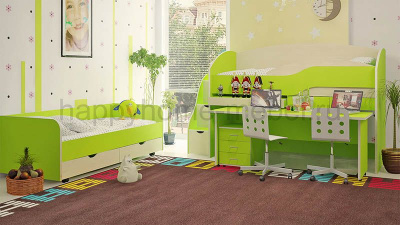 ДВУХЪЯРУСНАЯ КРОВАТЬ BAMBINI 8 + ЛЕСТНИЦА BL + СТОЛ BSP