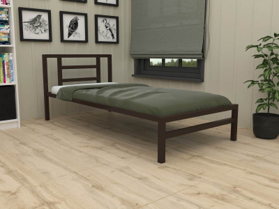 ОДНОСПАЛЬНАЯ МЕТАЛЛИЧЕСКАЯ КРОВАТЬ ТИТАН С ЯЩИКАМИ 90х190