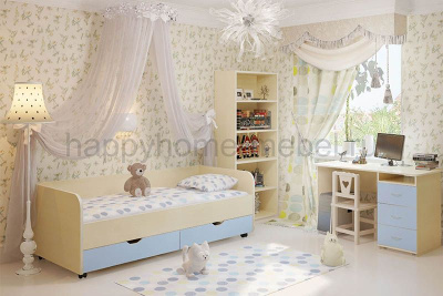 ВЫДВИЖНАЯ КРОВАТЬ BAMBINI BKR + СТЕЛЛАЖ BST + СТОЛ BSK