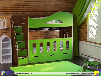 ДВУХЪЯРУСНАЯ КРОВАТЬ HAPPY KIDS SOUL BABY-24 180Х80