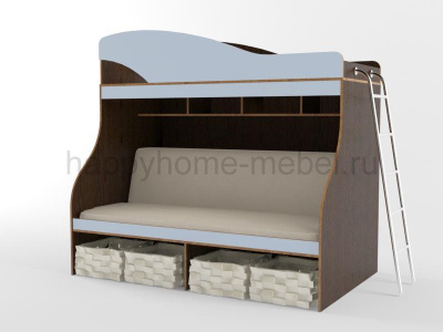 ДВУХЪЯРУСНАЯ КРОВАТЬ С ДИВАНОМ ОРБИТА ЛЕТО 7М