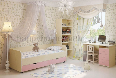 ВЫДВИЖНАЯ КРОВАТЬ BAMBINI BKR + СТЕЛЛАЖ BST + СТОЛ BSK