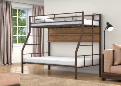 ДВУХЪЯРУСНАЯ МЕТАЛЛИЧЕСКАЯ КРОВАТЬ РАУТА ТВИСТ С ПОЛКАМИ