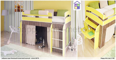 КРОВАТЬ-ЧЕРДАК HAPPY KIDS JAZZ - 2  180Х90