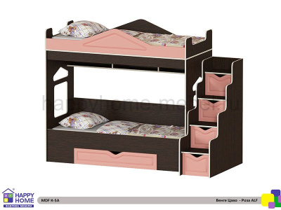 ДВУХЪЯРУСНАЯ КРОВАТЬ HAPPY KIDS K-5A МДФ