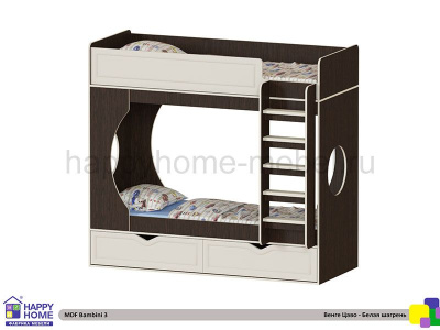 ДВУХЪЯРУСНАЯ КРОВАТЬ BAMBINI 3 МДФ