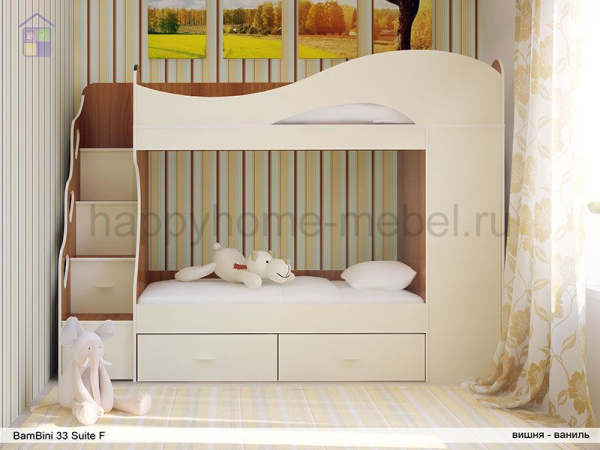 Двухъярусная кровать BamBini 33 Suite F 190