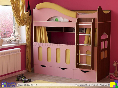 ДВУХЪЯРУСНАЯ КРОВАТЬ HAPPY KIDS SOUL BABY-15 МДФ 170Х80