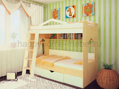 ДВУХЪЯРУСНАЯ КРОВАТЬ HAPPY KIDS K-5L