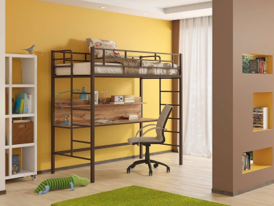 ДЕТСКАЯ МЕТАЛЛИЧЕСКАЯ КРОВАТЬ-ЧЕРДАК АМСТЕРДАМ 190Х90