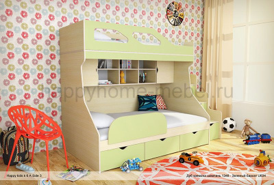 ДВУХЪЯРУСНАЯ КРОВАТЬ HAPPY KIDS K-6А