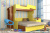 Двухъярусная кровать-чердак с диваном Happy kids Space L