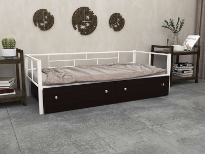 ОДНОСПАЛЬНАЯ МЕТАЛЛИЧЕСКАЯ КРОВАТЬ АРГА С ЯЩИКАМИ