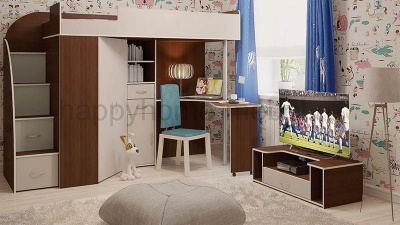 КРОВАТЬ-ЧЕРДАК BAMBINI 16 + ТУМБА 16.2