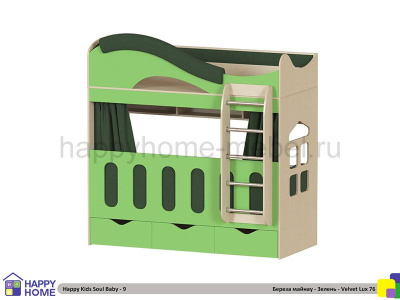 ДВУХЪЯРУСНАЯ КРОВАТЬ HAPPY KIDS SOUL BABY-15 МДФ 170Х80