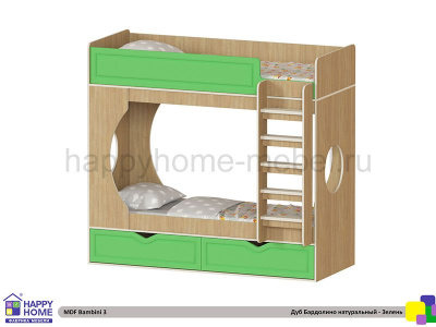 ДВУХЪЯРУСНАЯ КРОВАТЬ BAMBINI 3 МДФ