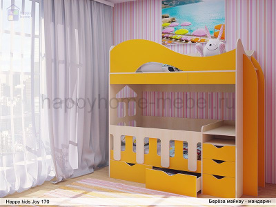 ДВУХЪЯРУСНАЯ КРОВАТЬ HAPPY KIDS JOY 170Х80 СМ