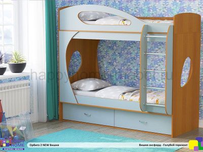 ДВУХЪЯРУСНАЯ КРОВАТЬ ОРБИТА 2 NEW 180 (КОРПУС - ВИШНЯ ОКСФОРД)