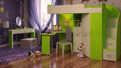 КРОВАТЬ-ЧЕРДАК BAMBINI 16 + СТОЛ 16.1