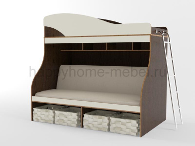 ДВУХЪЯРУСНАЯ КРОВАТЬ С ДИВАНОМ ОРБИТА ЛЕТО 7М