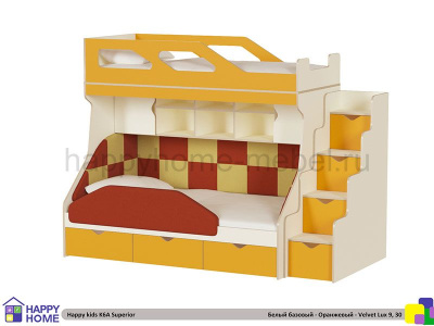 ДВУХЪЯРУСНАЯ КРОВАТЬ HAPPY KIDS K-6А SUPERIOR 190