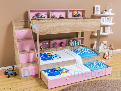 ДВУХЪЯРУСНАЯ КРОВАТЬ GOLDEN KIDS 10.1 (ТРИ СПАЛЬНЫХ МЕСТА)