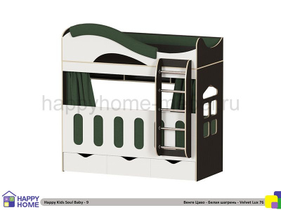 ДВУХЪЯРУСНАЯ КРОВАТЬ HAPPY KIDS SOUL BABY-9 МДФ 160Х70