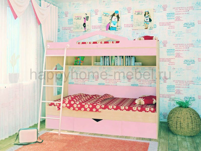 ДВУХЪЯРУСНАЯ КРОВАТЬ HAPPY KIDS K-5М