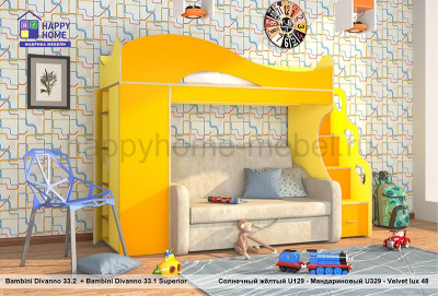 Двухъярусная кровать с диваном BamBini Divanno 33 Superior