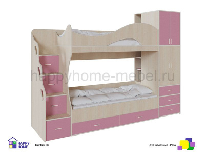 ДВУХЪЯРУСНАЯ КРОВАТЬ CО ШКАФОМ BAMBINI 36 SUITE