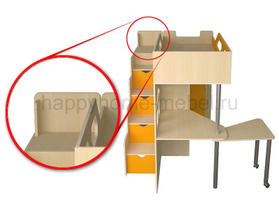 КРОВАТЬ-ЧЕРДАК HAPPY KIDS K-2S