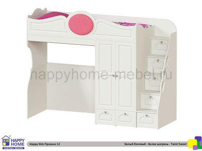 КРОВАТЬ - ЧЕРДАК С НИШЕЙ 120 СМ HAPPY KIDS ПРОВАНС 12