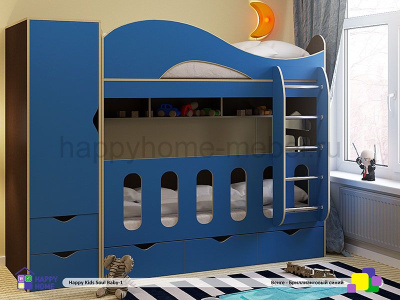 ДВУХЪЯРУСНАЯ КРОВАТЬ HAPPY KIDS SOUL BABY-1 180Х80