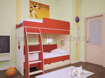 ДВУХЪЯРУСНАЯ КРОВАТЬ BAMBINI 7 190