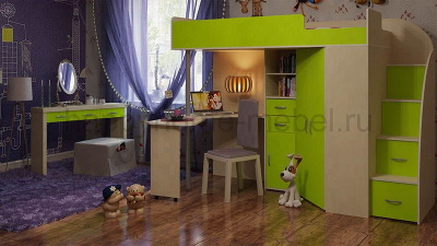 КРОВАТЬ-ЧЕРДАК BAMBINI 16 + СТОЛ 16.1