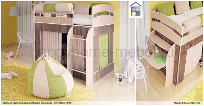 КРОВАТЬ-ЧЕРДАК HAPPY KIDS JAZZ LUX 160Х80