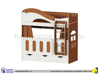 ДВУХЪЯРУСНАЯ КРОВАТЬ HAPPY KIDS SOUL BABY-15 МДФ 160Х70