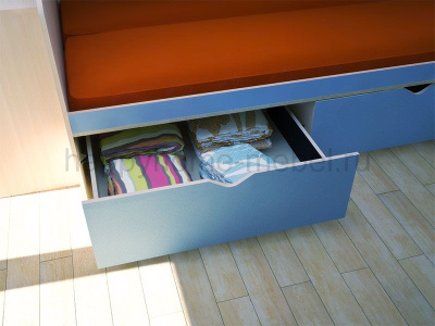 ДВУХЪЯРУСНАЯ КРОВАТЬ С ДИВАНОМ HAPPY KIDS SOFT - 2L