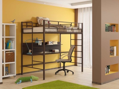 ДЕТСКАЯ МЕТАЛЛИЧЕСКАЯ КРОВАТЬ-ЧЕРДАК АМСТЕРДАМ 190Х120