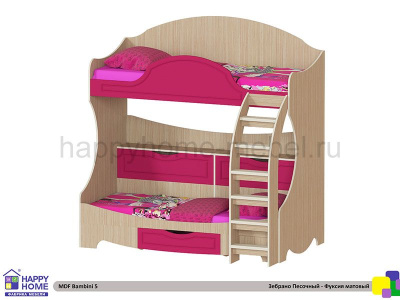 ДВУХЪЯРУСНАЯ КРОВАТЬ BAMBINI 5 МДФ