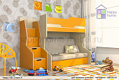 Двухъярусная кровать-чердак с диваном Happy kids Dream A