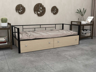 ОДНОСПАЛЬНАЯ МЕТАЛЛИЧЕСКАЯ КРОВАТЬ АРГА С ЯЩИКАМИ